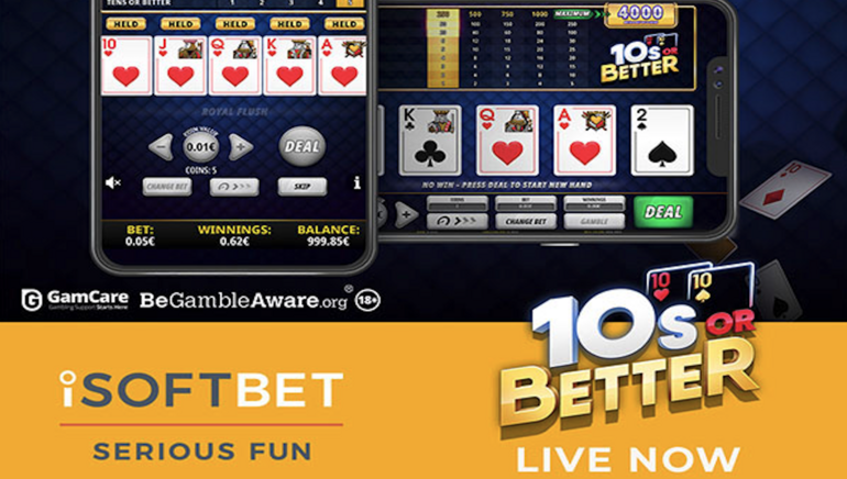 iSoftBet nâng cấp cược trong tựa Video Poker mới Tens or Better